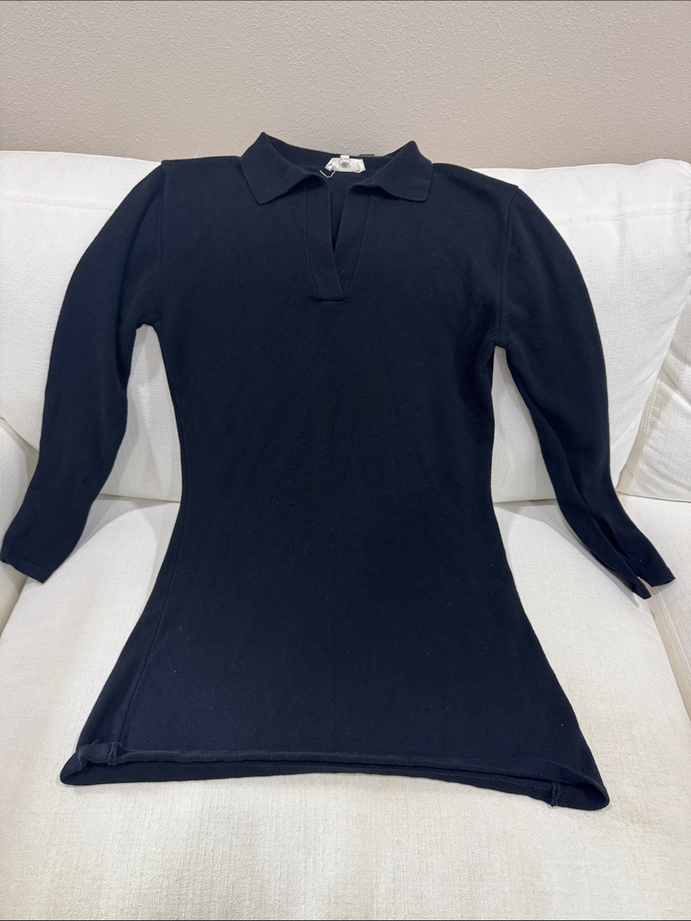 Women’s Small Djerf Avenue Classic Black Collared Knit Dress